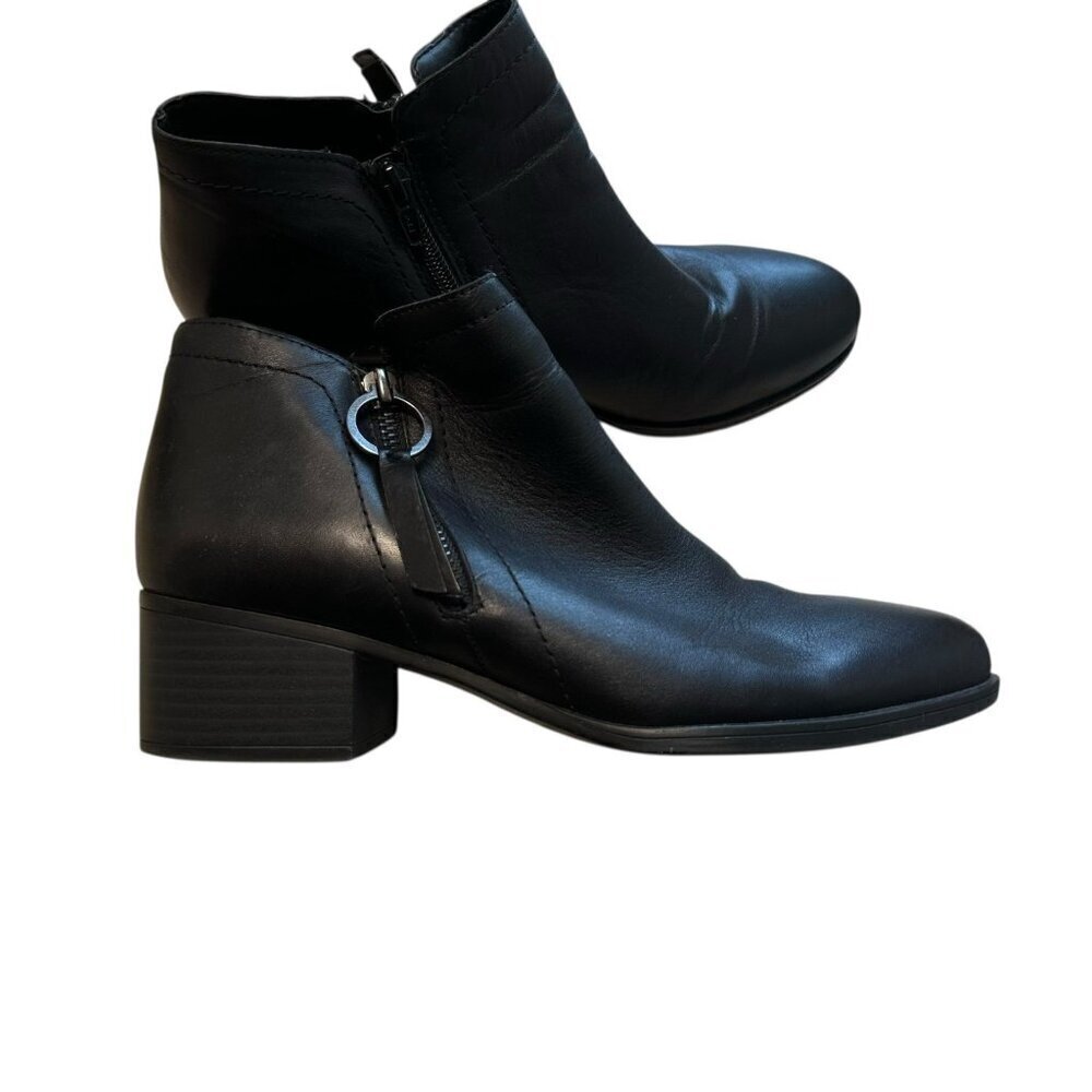 Naturalizer Denali Ankle Boot Leather Side Zipper Women’s Size 10 Black